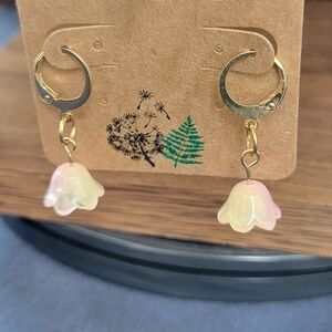 Gold/Yellow/Pink Fairy & Cottage Core Earrings